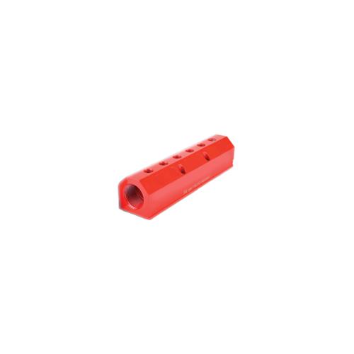 NOURRICE 38MM 6 SORTIES G1/4'' / 2 ENTRÉES G3/4'' ALUMINIUM ROUGE photo du produit