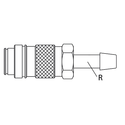 COUPLEUR STANDARD LAITON N - MICRO - TUYAU - Ø 4 mm - Bague photo du produit Schema L