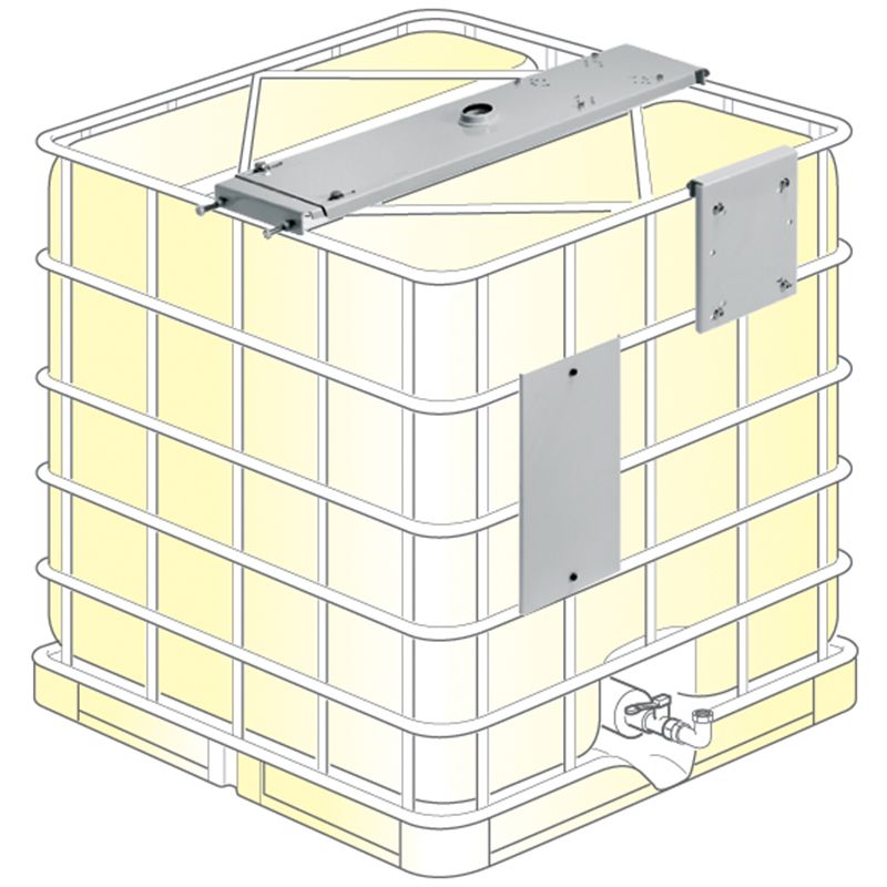 SUPPORT POUR FIXATION DE POMPE ET ENROULEUR SUR CUVES IBC photo du produit