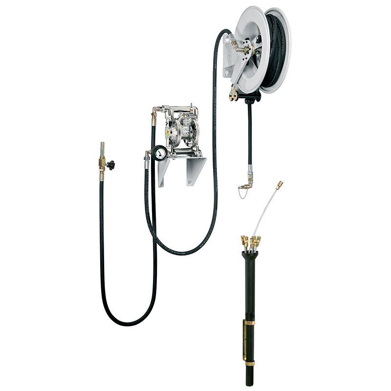 KIT POMPE À MEMBRANE ALUMINIUM 70 L/MN POUR ASPIRATION AVEC ENROULEUR photo du produit