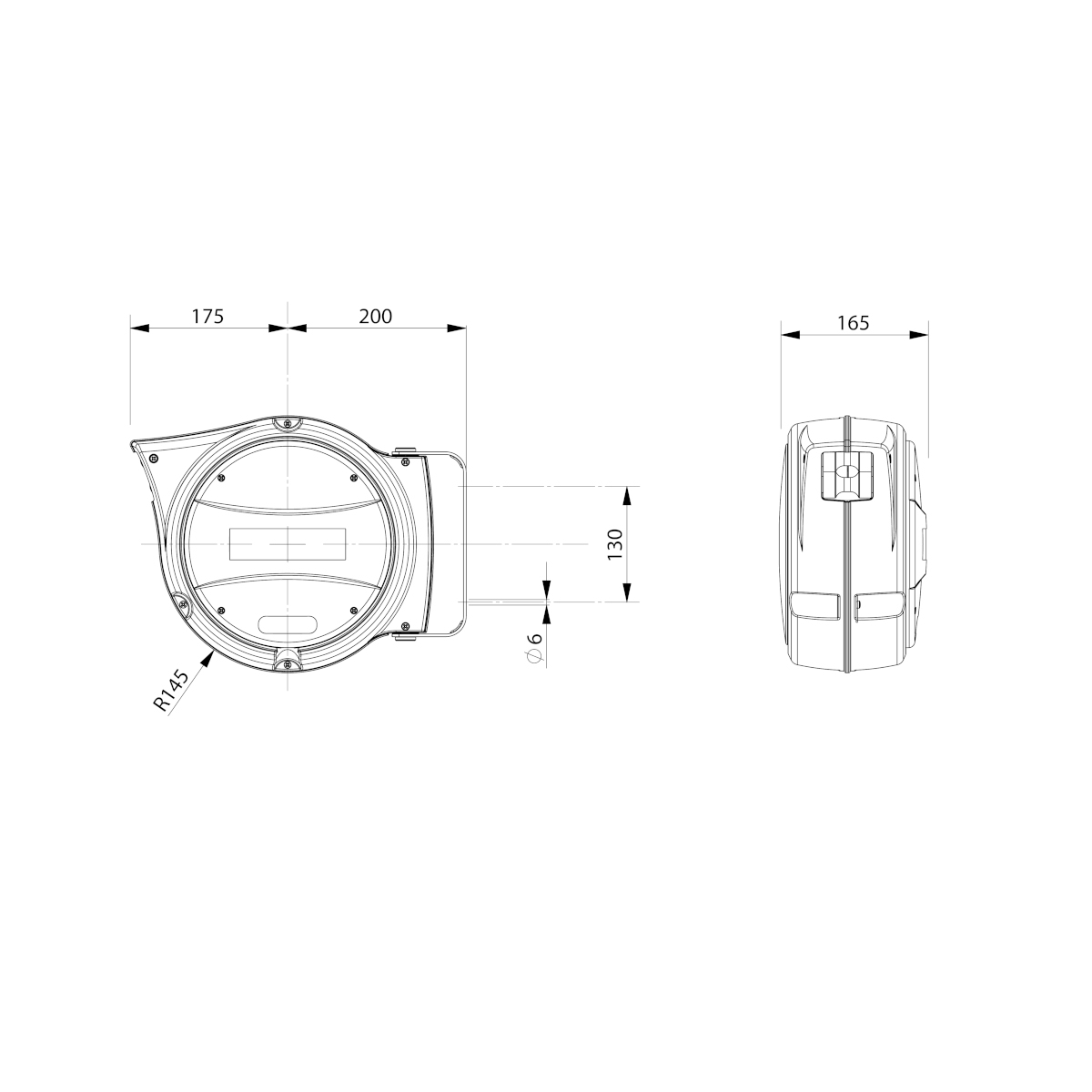 ENROULEUR SÉRIE 130 - ALU - 12 m - Ø 8 INT - 15 bars - TUYAU PU photo du produit Schema L