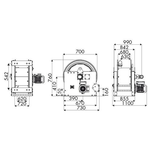 ENROULEUR MOTORISÉ INOX S700 - 690 - NU - 70 bars - FG 2'' / FG 2'' photo du produit Schema L