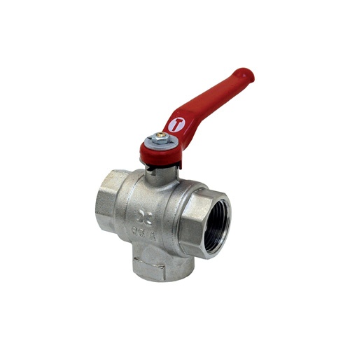 VANNE 3 VOIES EN T F/F/F G1'' 25  BAR LAITON VERTICALE photo du produit