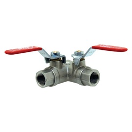 VANNE 3 VOIES EN Y F/F/F G1'' 40 BAR LAITON HORIZONTALE photo du produit
