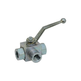 VANNE 3 VOIES EN L F/F/F G3/8'' 400 BAR ACIER HORIZONTALE photo du produit